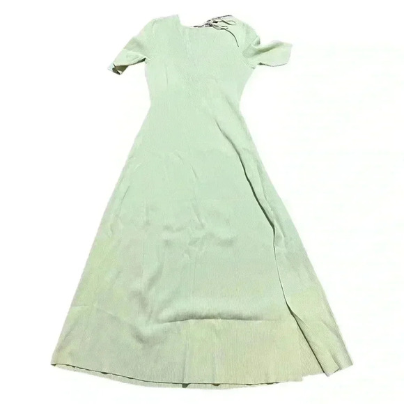 Maje NWT Ruche Vert Tie-Back MIDI Dress in Light Green Size 38/Medium - Picture 8 of 13